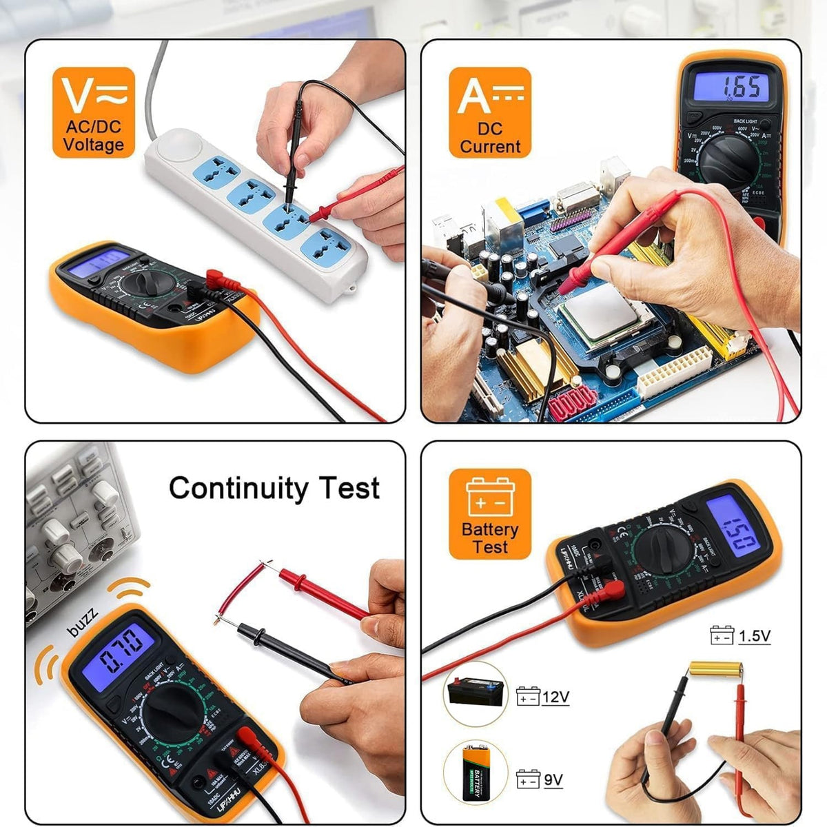 Digital Multimeter Voltmeter Battery Voltage Multi Tester