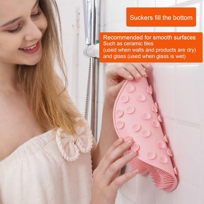 Silicone Bath Massage Cushion Brush with Suction Cups