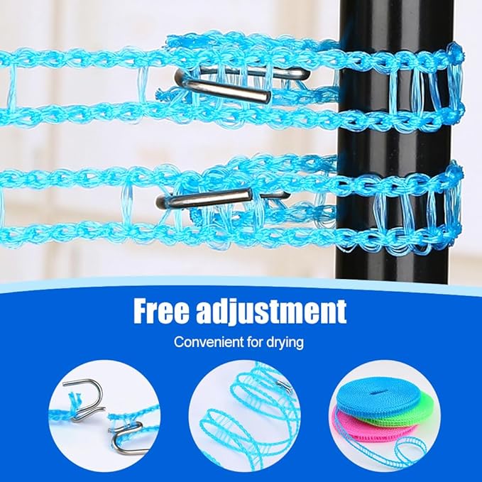 2 Pack 32 ft Windproof Non-Slip Clothesline Retractable Clothesline