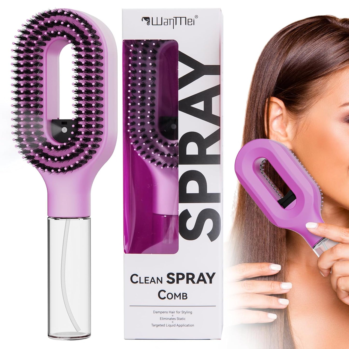 Curl Refresh Detangling Brush with Fine Mist Spray