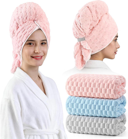 3 Pack Anti Frizz Women's Hair Quick Drying Towels
