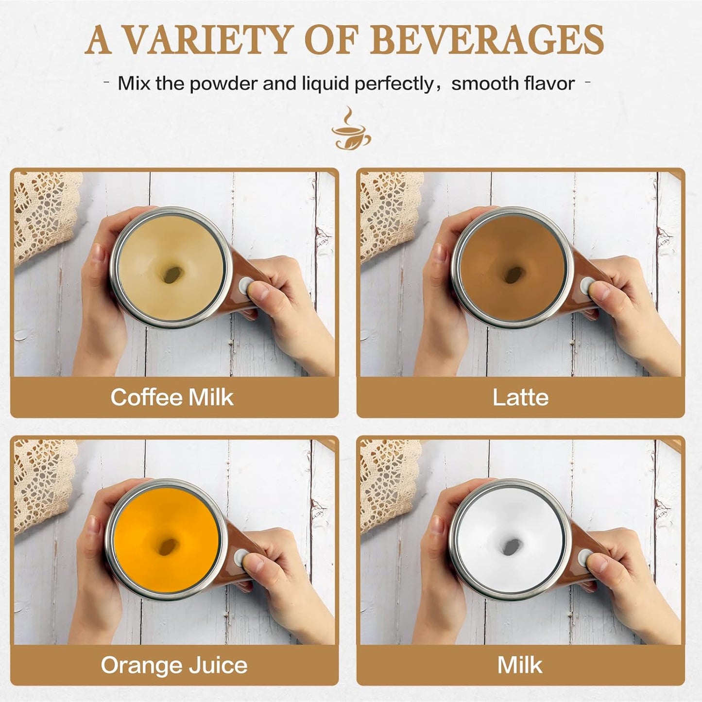 Rechargeable Automatic Magnetic Self-stirring Coffee Mug