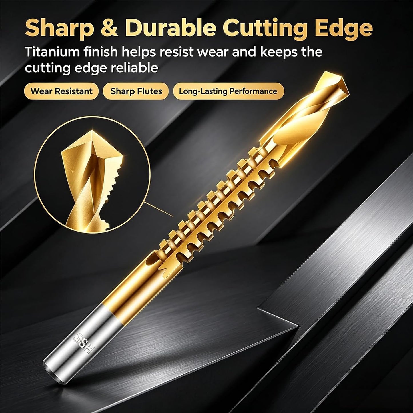 Titanium-Plated High-Speed Steel 6 Counts Metalworking Set