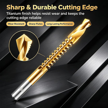 Titanium-Plated High-Speed Steel 6 Counts Metalworking Set