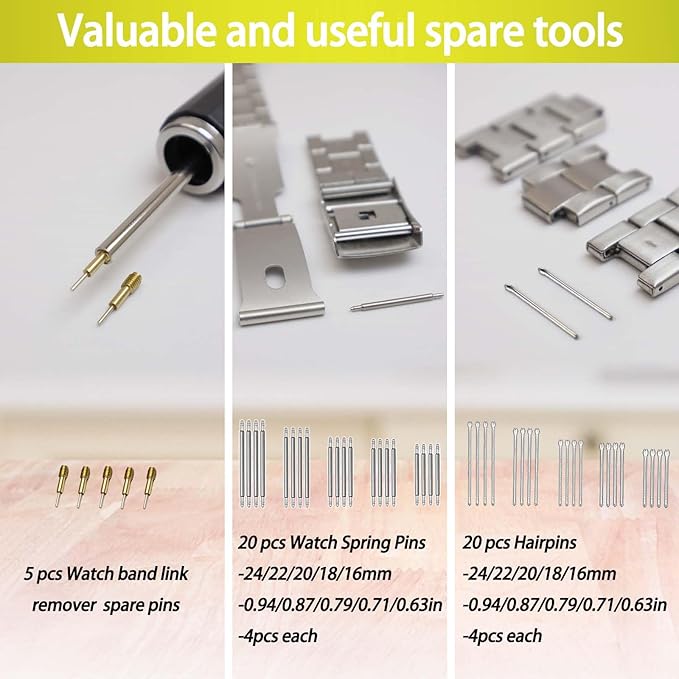 Watch Link Removal Kit - Watch Band Sizing Tool for Watch Strap Adjustment