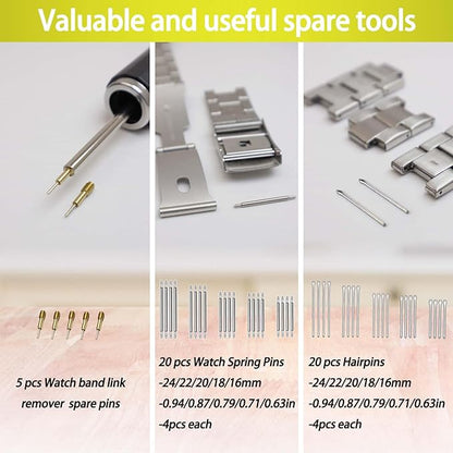 Watch Link Removal Kit - Watch Band Sizing Tool for Watch Strap Adjustment
