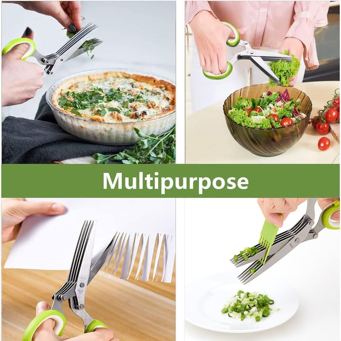 5 Blade Stainless Steel Kitchen Scissors with Cleaning Comb