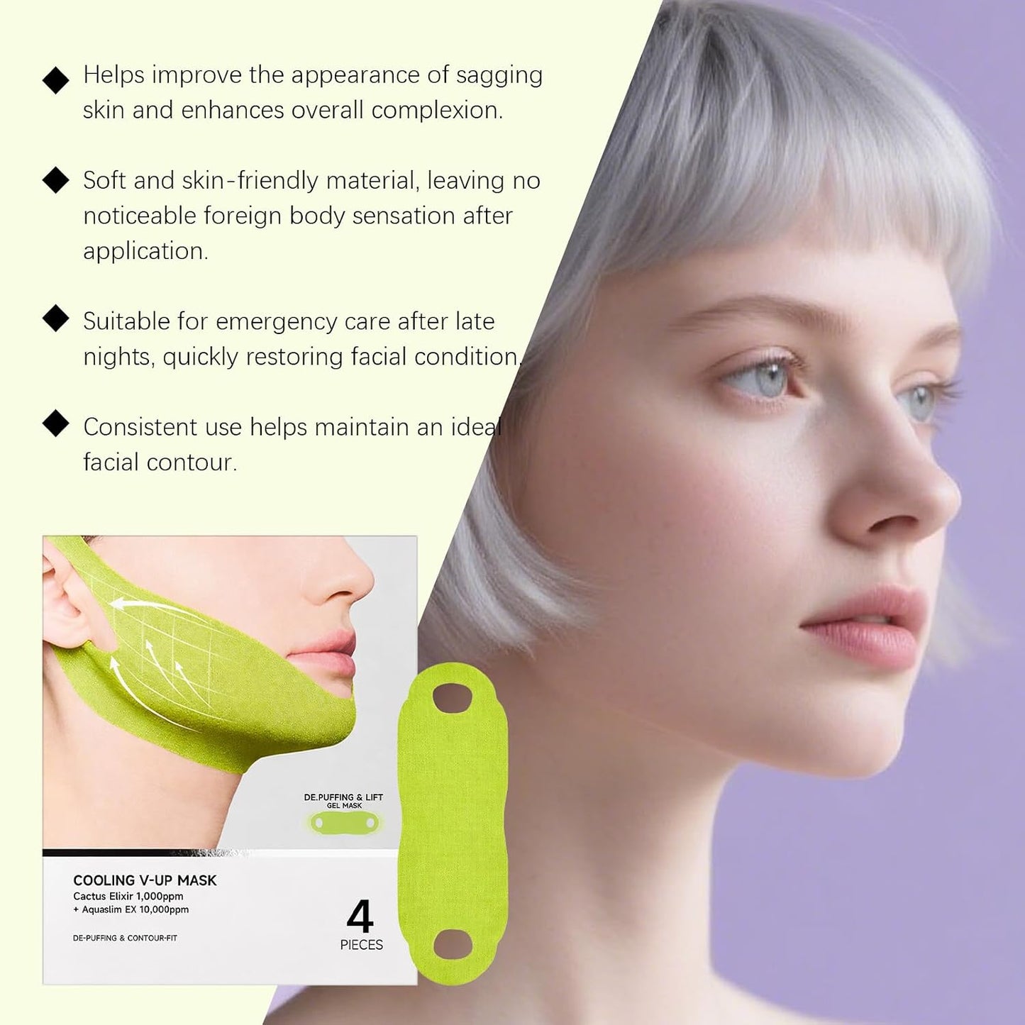 Collagen Double Chin Lifting Band for Sagging Jawline & Facial Puffiness Jaw