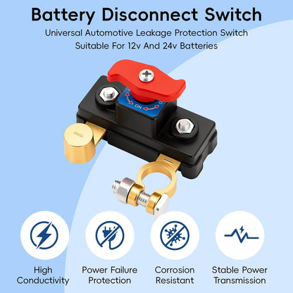 Battery Disconnect Switch 12 Volt 24 Volt, High Conductivity Battery Cut Off Switch