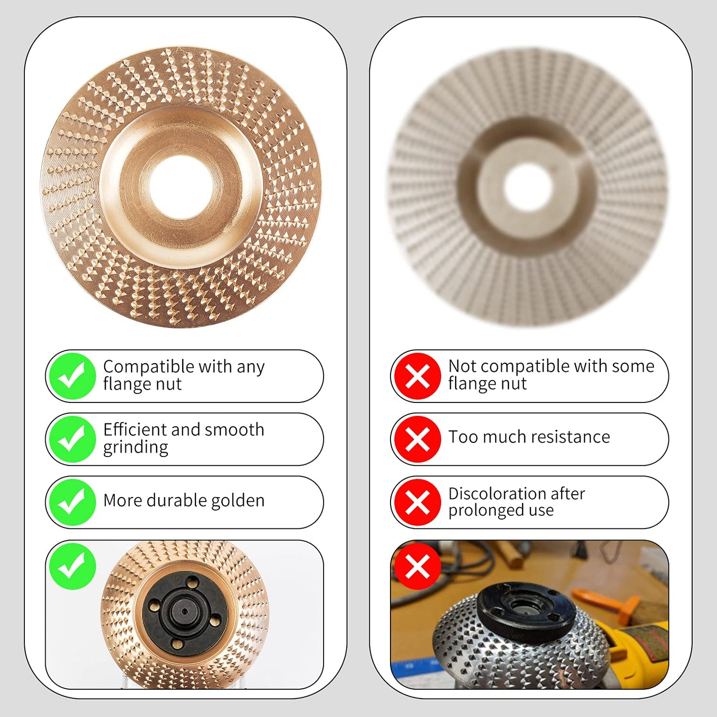 3pcs Wood Carving Disc Set Aperture Woodworking Grinding Disc Polishing Wheels