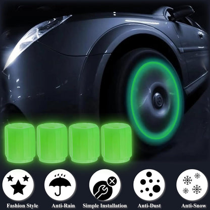 16PCS Fluorescent Tire Valve Stem Caps Universal Fit for Cars, Trucks, Motorcycles, Bikes & Bicycles