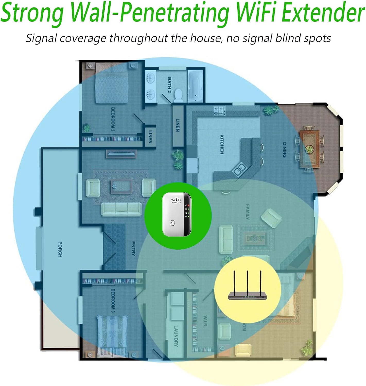 High-penetration Wireless Wifi Signal Extender
