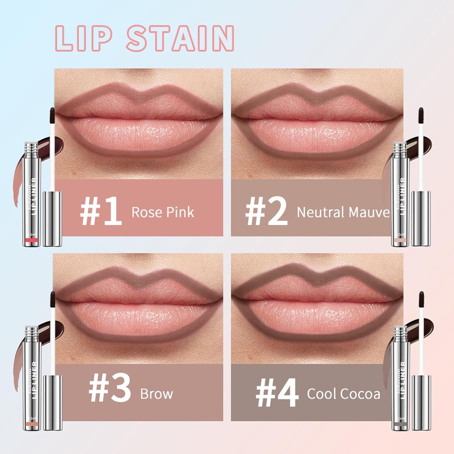 4Pcs Peel Off Lip Liner Stain