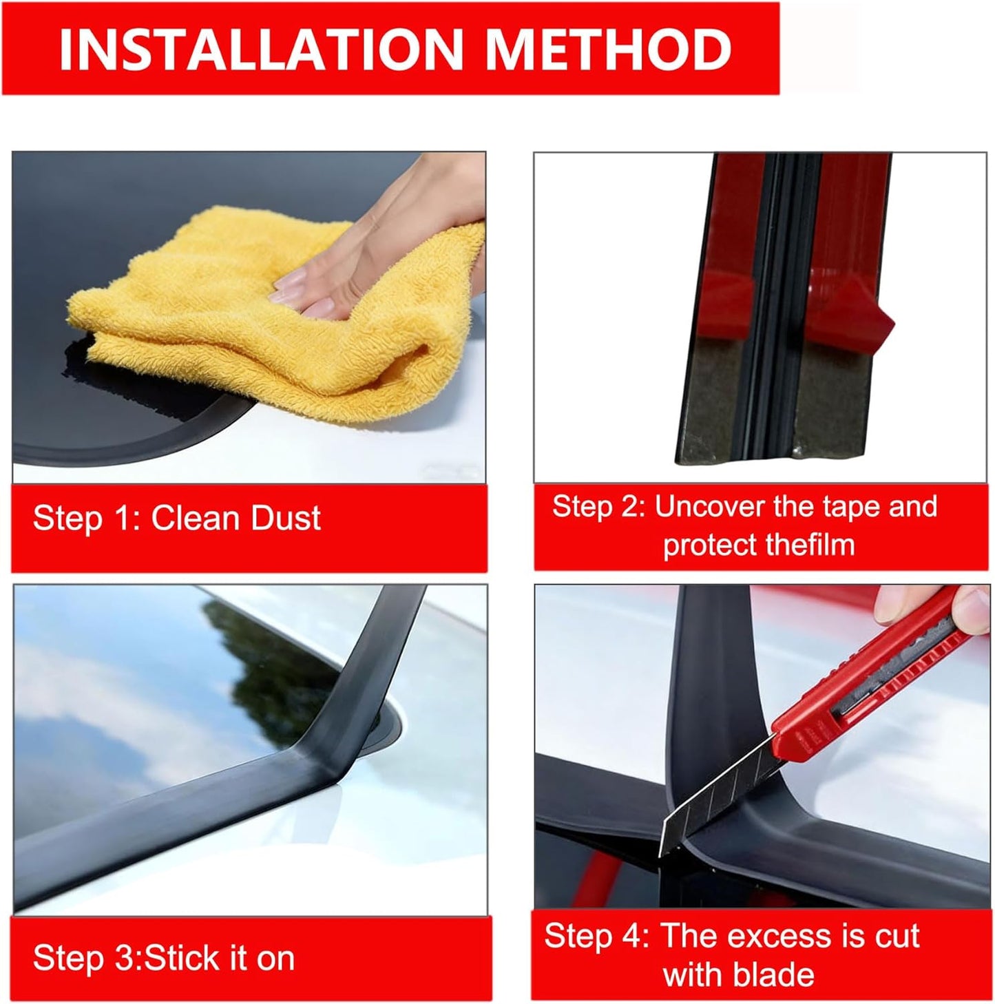 19.68Ft Car Windshield Weather Stripping, T Shape Adhesive Rubber Sealing Strip
