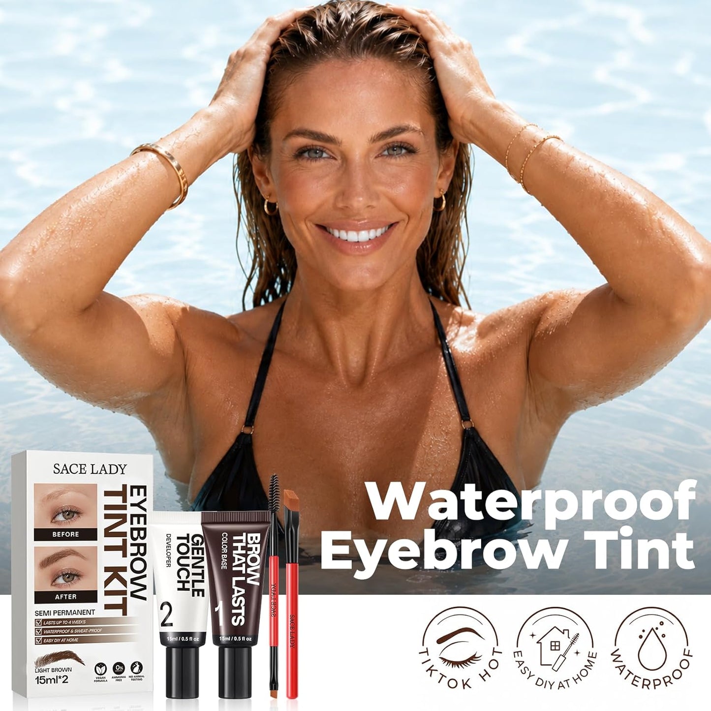 Long Last Waterproof Eyebrow Color Kit for Women