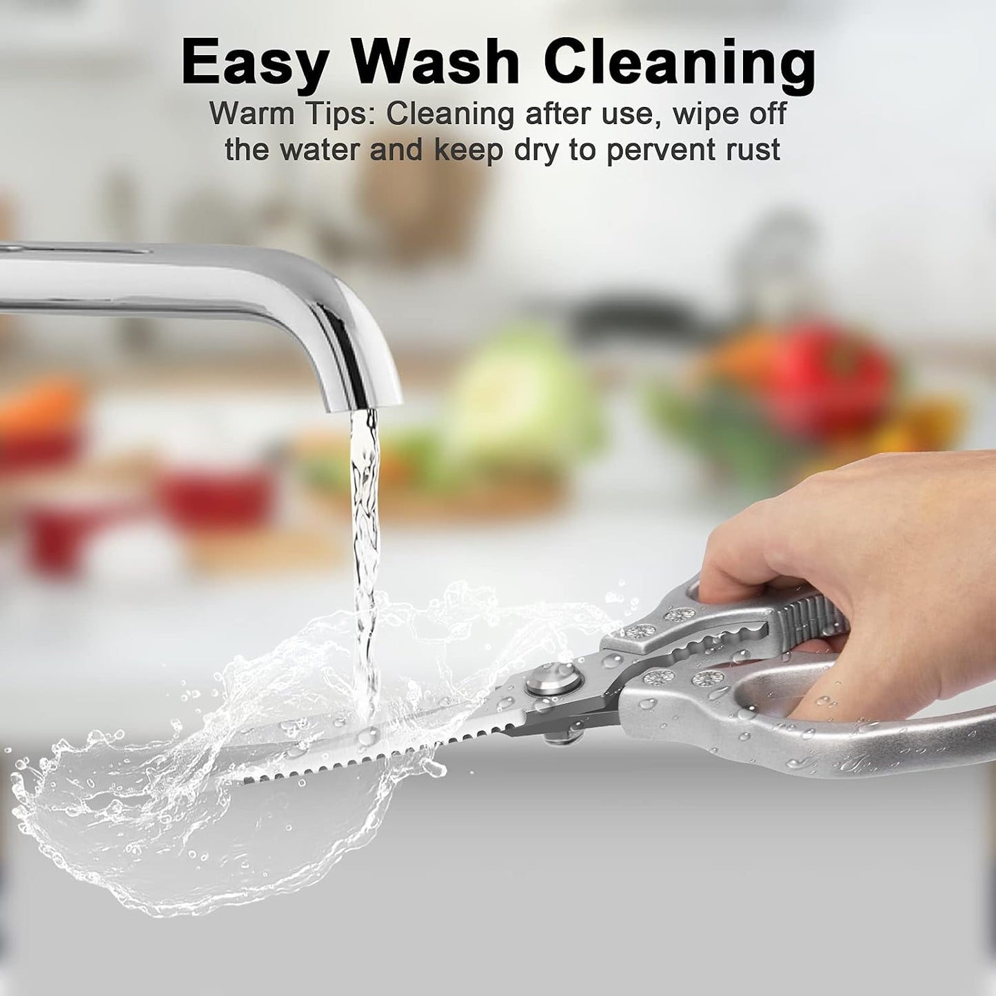Multi-Purpose Kitchen Shears, Heavy Duty Safe Food Scissors