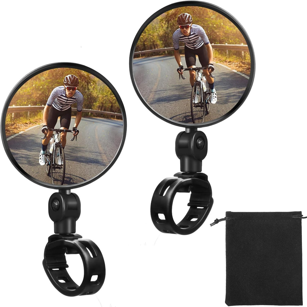 2Pcs Universal Adjustable Rear View Mirror for Bikes