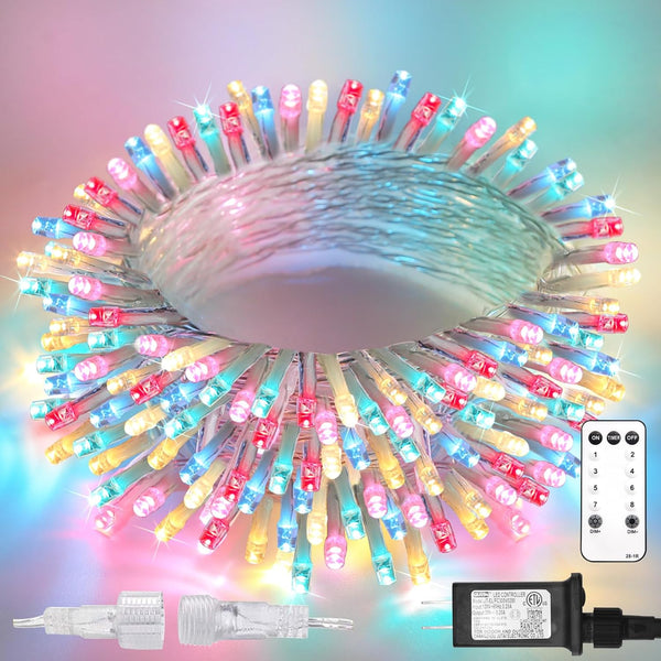 Multicolor String Lights with Remote, 33ft 100 Led Plug in Fairy Lights for Bedroom, Dorm, Yard, Garden, Party
