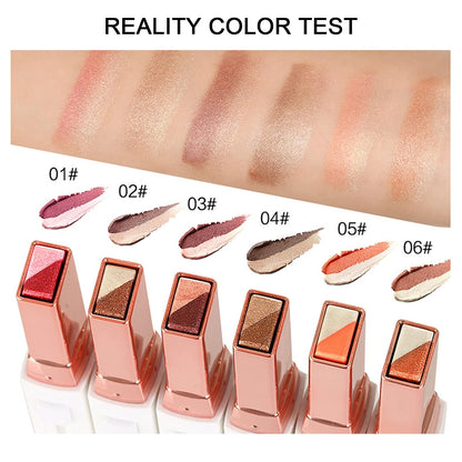 6PCS Glitter Eye-shadow Stick Set, Two-Tone Shimmer Gradient Shadow
