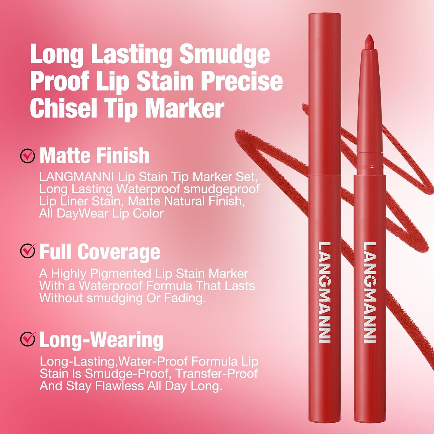 12 Colors Sculpting Matte Velvet Lip Liner Set, Smooth Creamy Texture,Waterproof And High Pigmented