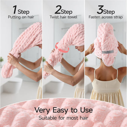 3 Pack Anti Frizz Women's Hair Quick Drying Towels