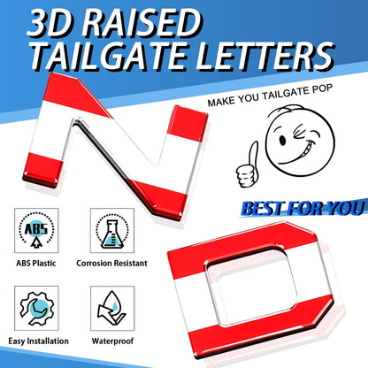 Toyota Tundra Tailgate Insert Letters 3D Raised Rear Emblems