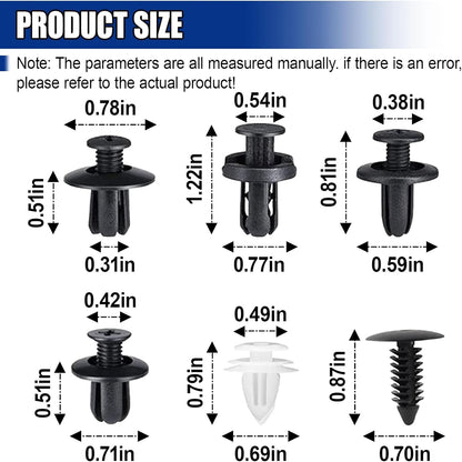 100PCS Car Bumper Retainer Clips | Automotive Body Trim Fixed Clip