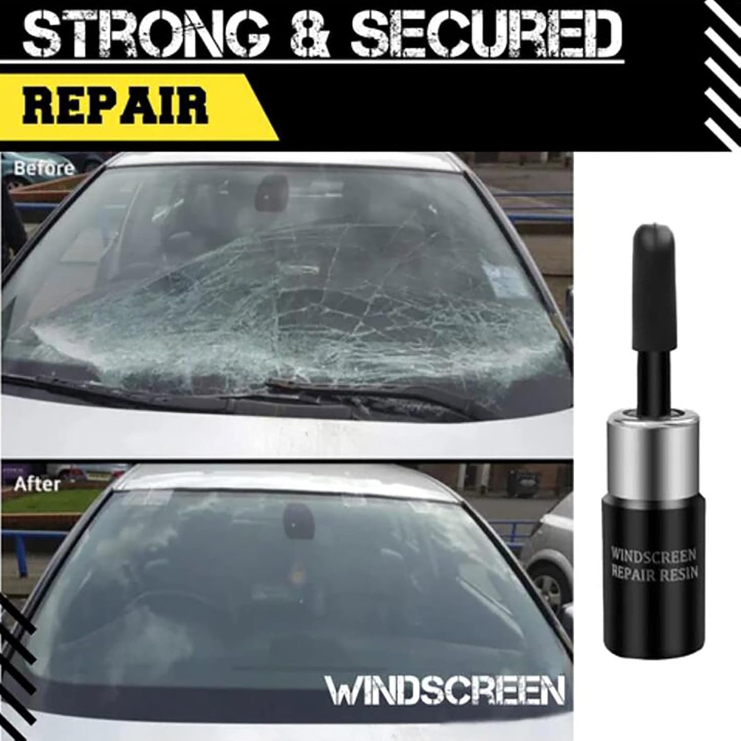 Car Windshield Cracked Glass Repair Fluid - Automotive Nano Total Fluid Kit