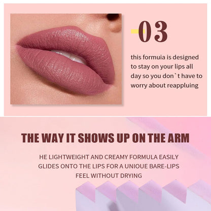 12Pcs Nude Matte Liquid Lipstick Set