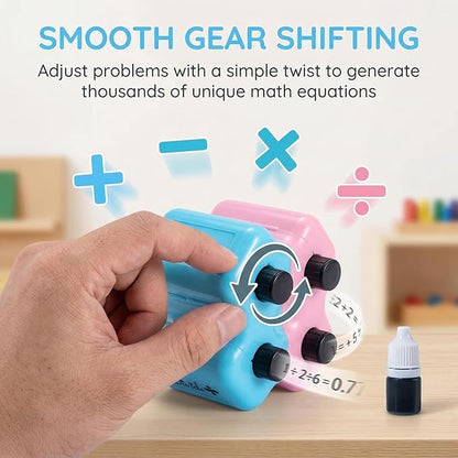 4 in 1 Math Roller Stamp and Addition Subtraction Multiplication Division Tool