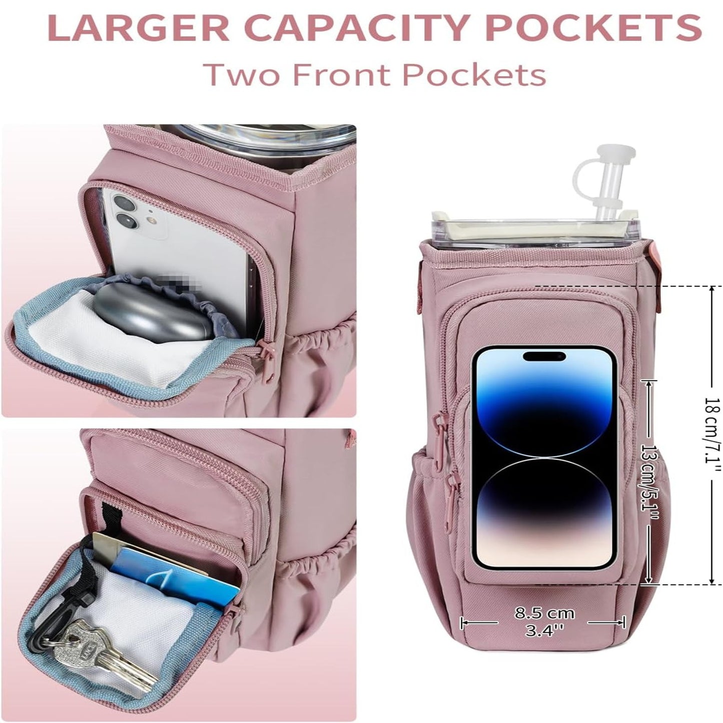 Water Bottle Carrier Bag with Handle Accessories Insulated Water Bottle Holder Pouch