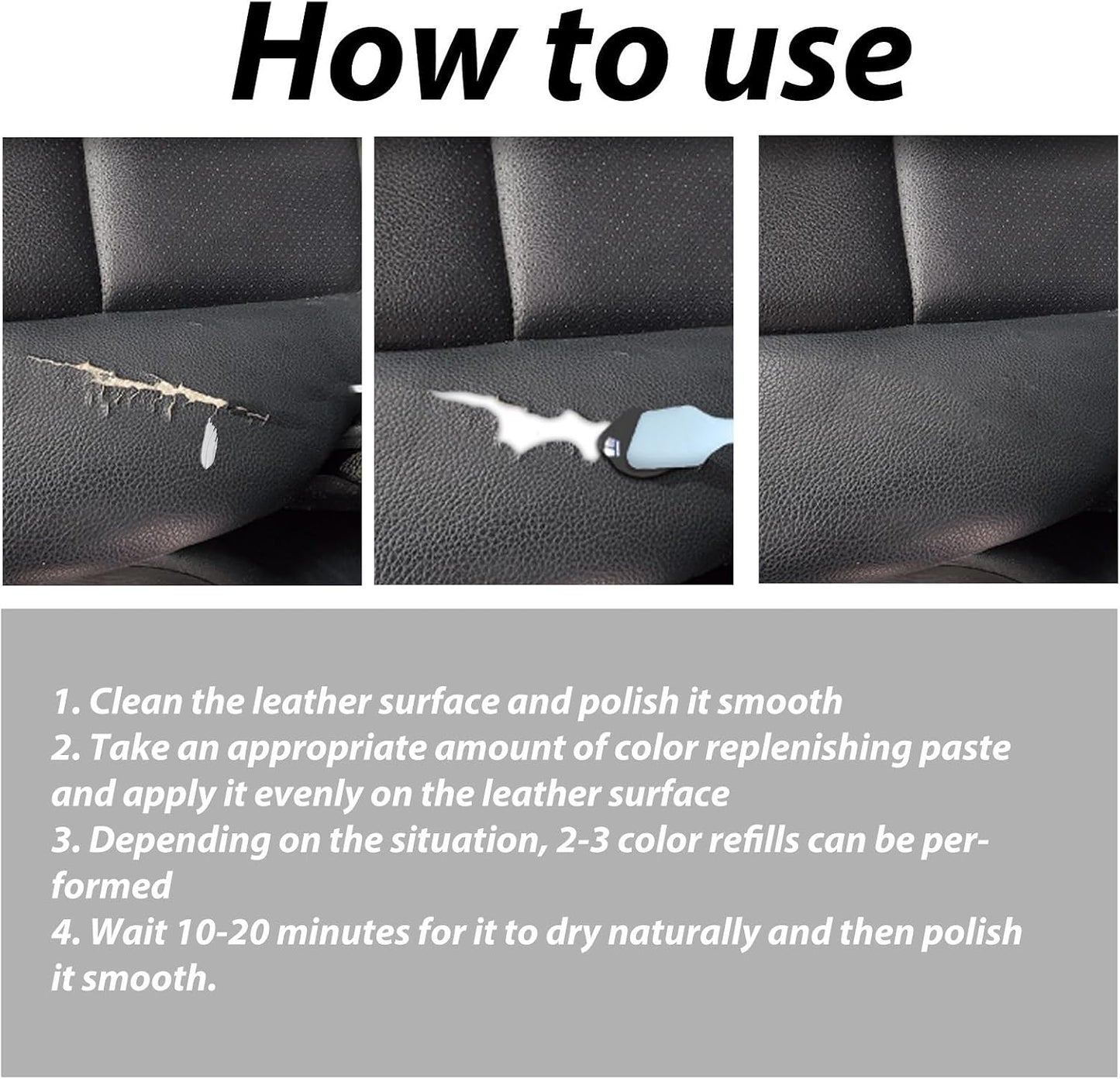 Leather Repair Paste Fills Scratches & Scuffs, Restores Texturefor Bags, Belts, Car Seats, and Armchair