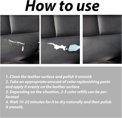 Leather Repair Paste Fills Scratches & Scuffs, Restores Texturefor Bags, Belts, Car Seats, and Armchair