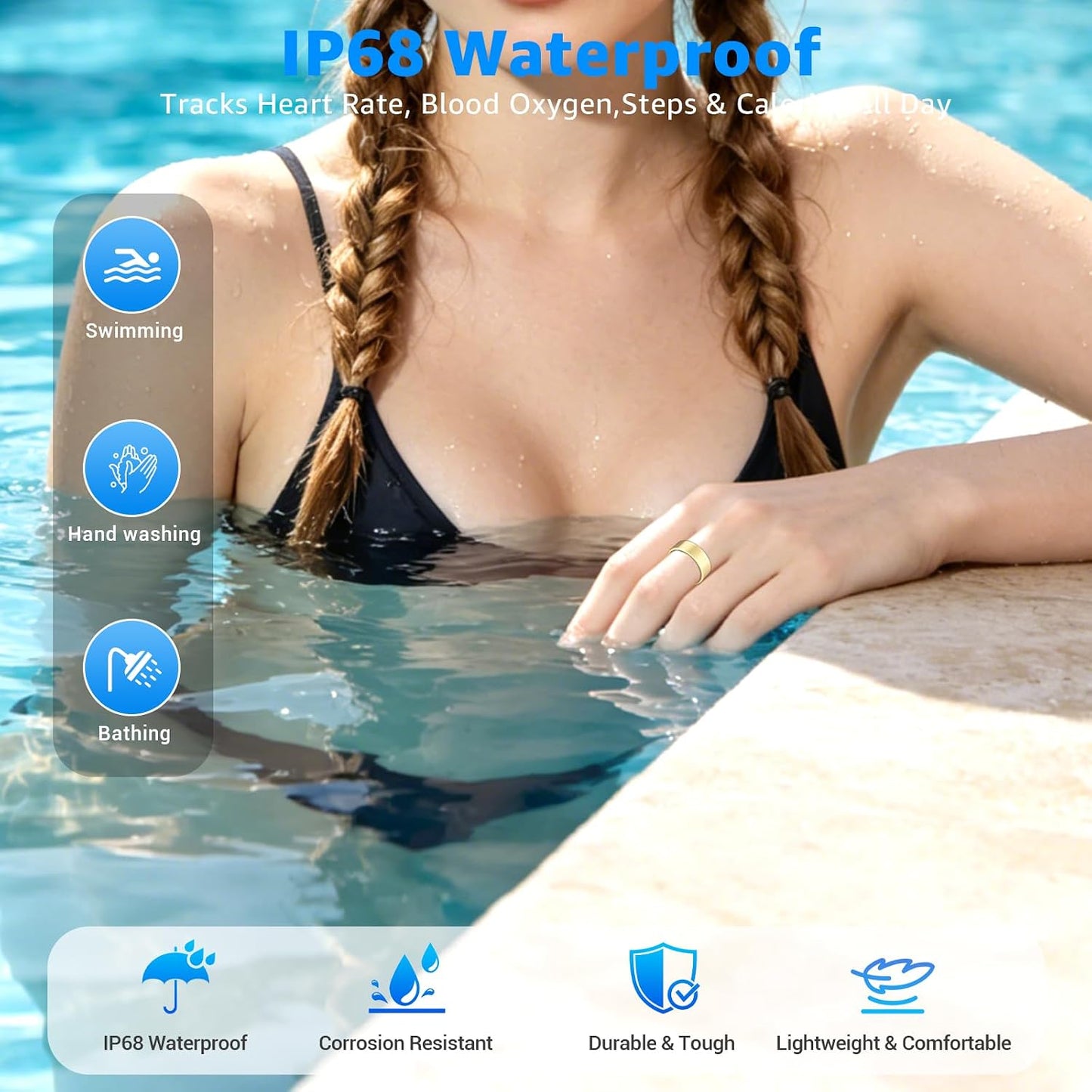 Smart Ring Fitness Tracker for Women Men without Subscription