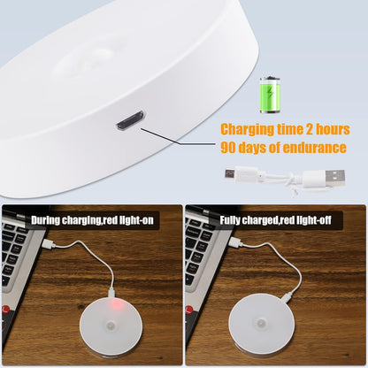 8 LEDs Rechargeable Night Light with USB Cable & Magnetic Patch