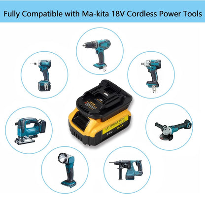 DM18M Battery Adapter Compatible for Dewalt 18v-20v & for Milwaukee 18v M18 Batteries
