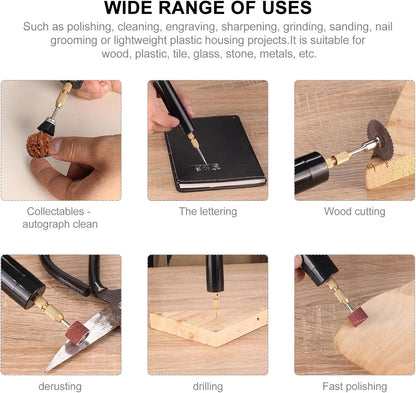 0.7-1.2Mm Micro-Electric Hand Drill Set for Resin,Electric Drill for Jewelry Making Electrical Pin Vise Kit