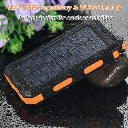 20000mAh  Fast Charging Solar Power Bank with Dual LED Flashlight & Compass