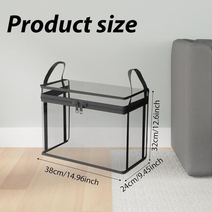 2 Pack Large Clear Thick Plastic Storage Box with Hinged Lid. for Clothes, Blankets and Books