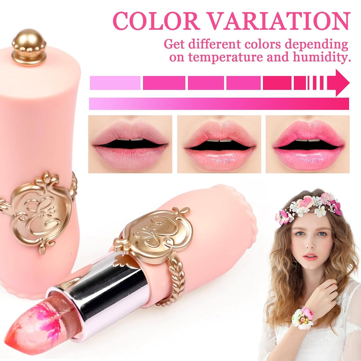 6PCS Crystal Flower Jelly Lipstick Set