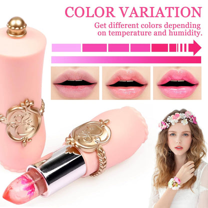 6PCS Crystal Flower Jelly Lipstick Set