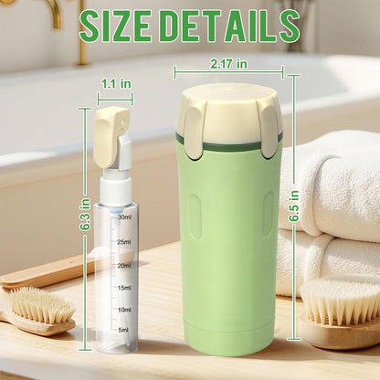 4-in-1 Travel Dispenser Bottle - Leak-Proof Refillable Silicone Squeeze Container with Lock
