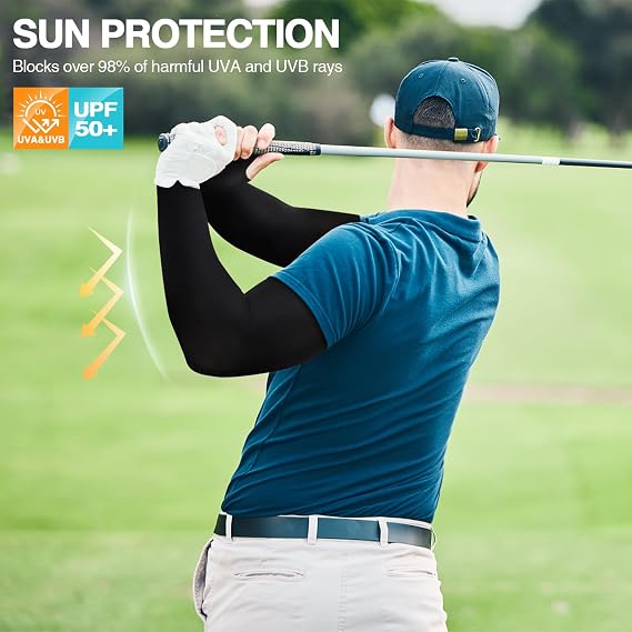 6 Pairs Sun Protection Cooling Arm Sleeves for Men & Women