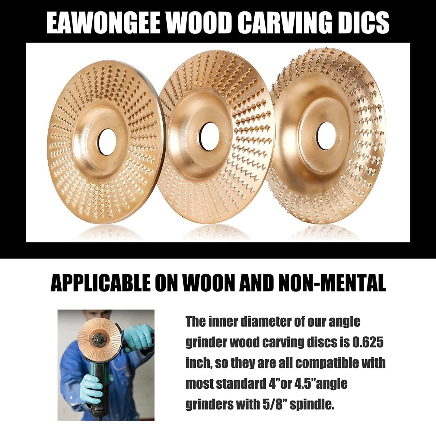 3pcs Wood Carving Disc Set Aperture Woodworking Grinding Disc Polishing Wheels