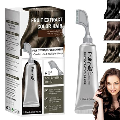Fruit Essence Plant Extract Hair Dye Essence with Comb