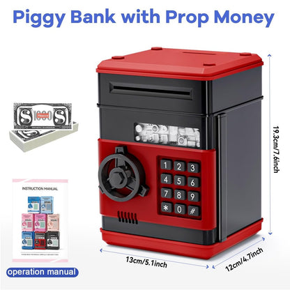 Refasy Piggy Bank Cash Coin Can ATM Bank Electronic Coin Money Bank