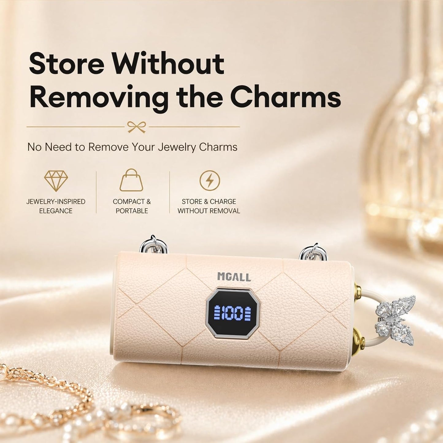 Clip On Earbuds with Detachable Diamond Butterfly Earrings