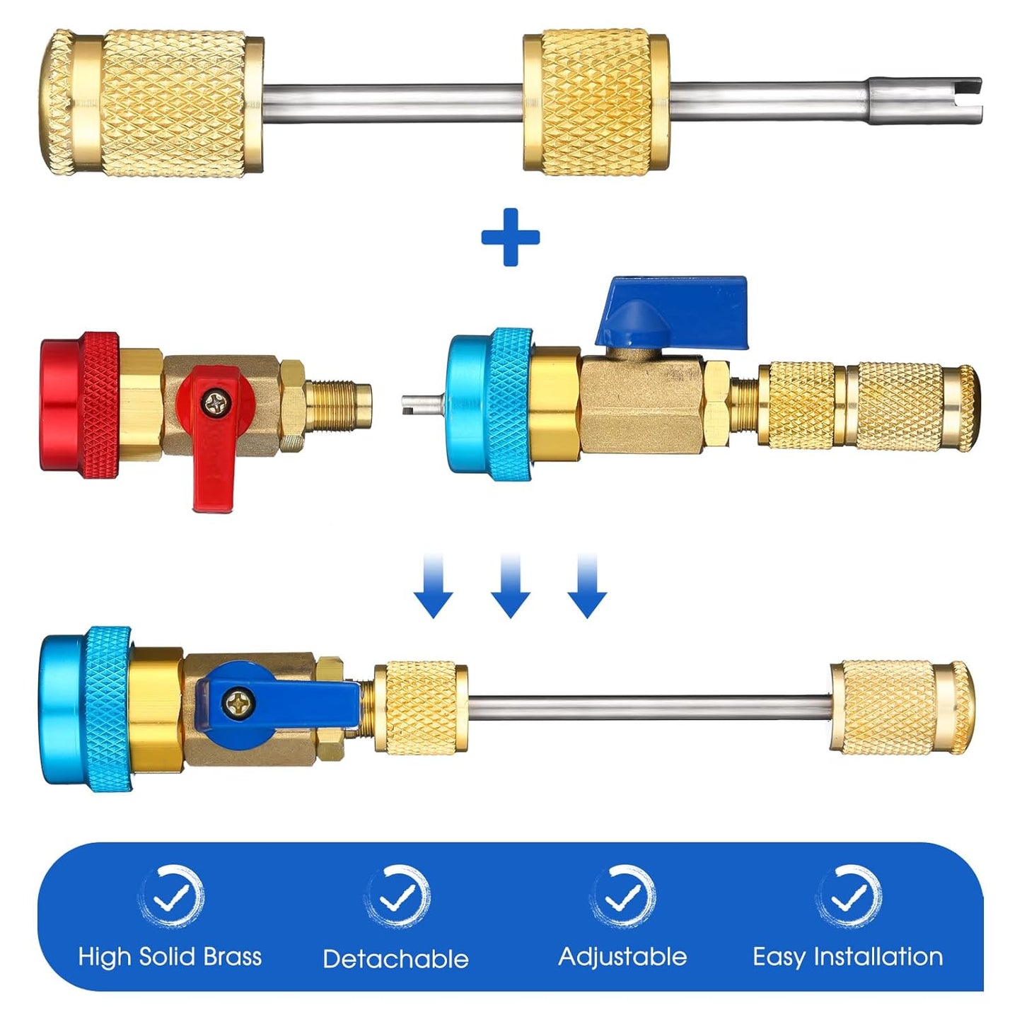 R134A Valves Core Remover Installer Tool Set Air Conditioning Valves Core Installation Tool