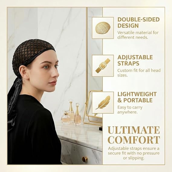 2-in-1 Wrap Cap Bonnet for Silk Press for Women