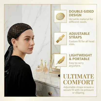 2-in-1 Wrap Cap Bonnet for Silk Press for Women